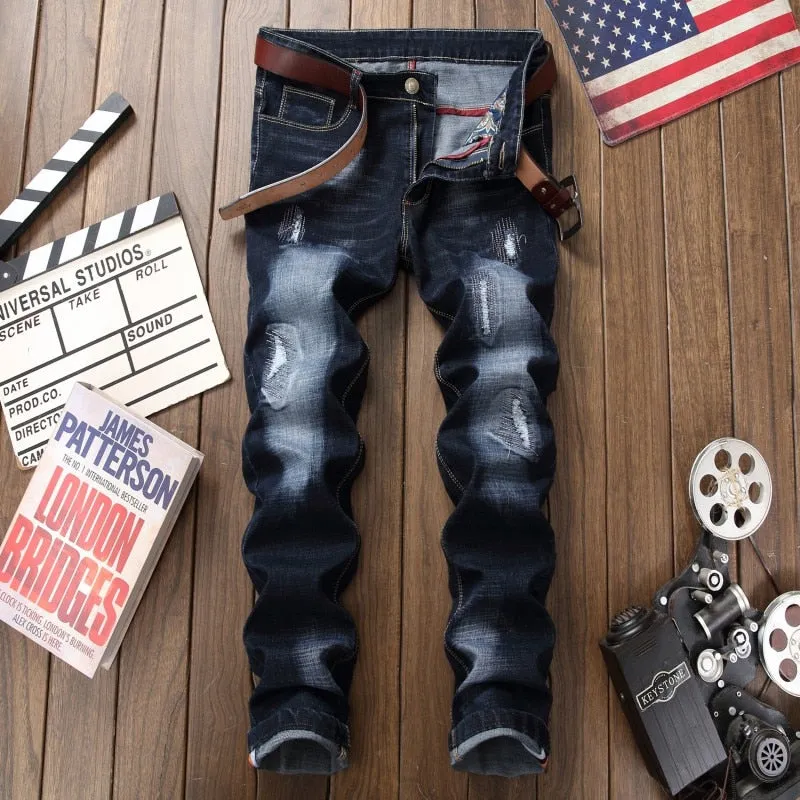 Classic Street Runner Men's Distressed Jeans