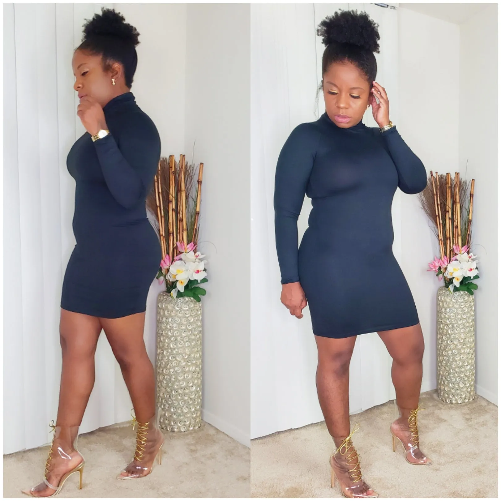 COMEBACK -  Turtleneck Mini Dress