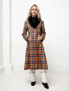 Constantine A-Line Plaid Coat Pink/Multi