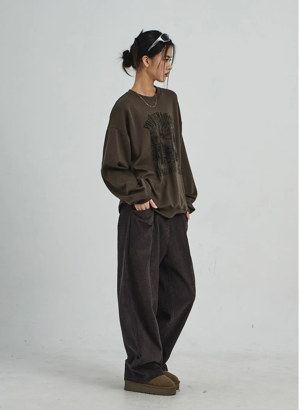 Corduroy Wide Pants CD07