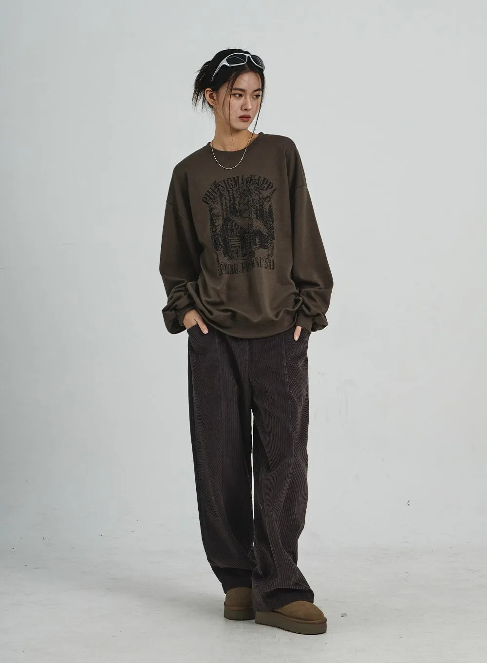 Corduroy Wide Pants CD07