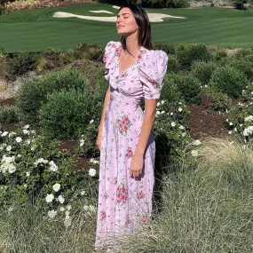 COTTAGECORE FLORAL PINK MAXI DRESS