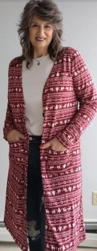 Cranberry Reindeer Cardigan