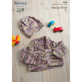 Cropped Jacket & Hat Knitting Pattern (K422)