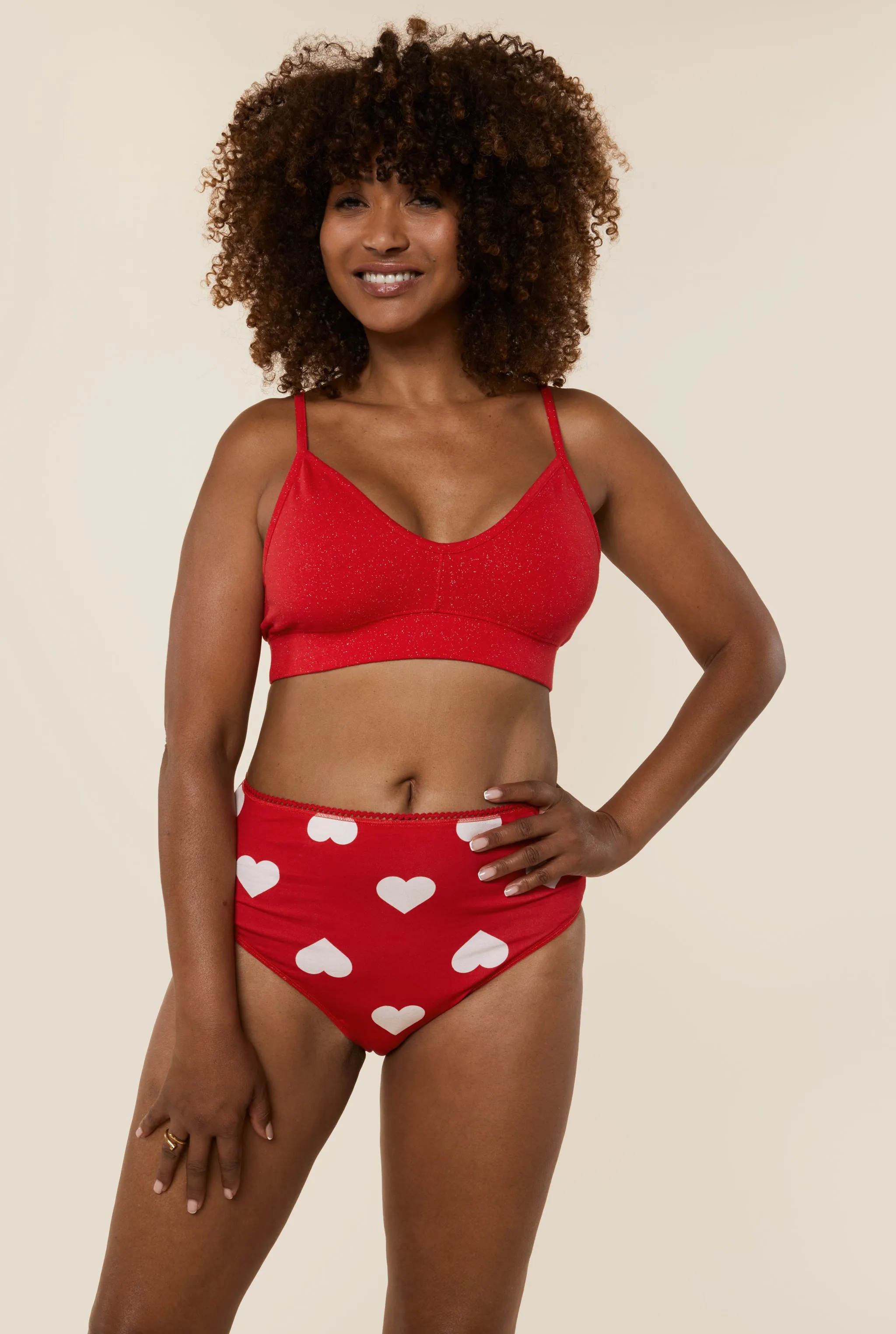 Culotte Taille Haute Coton BIO - Big Love Rouge