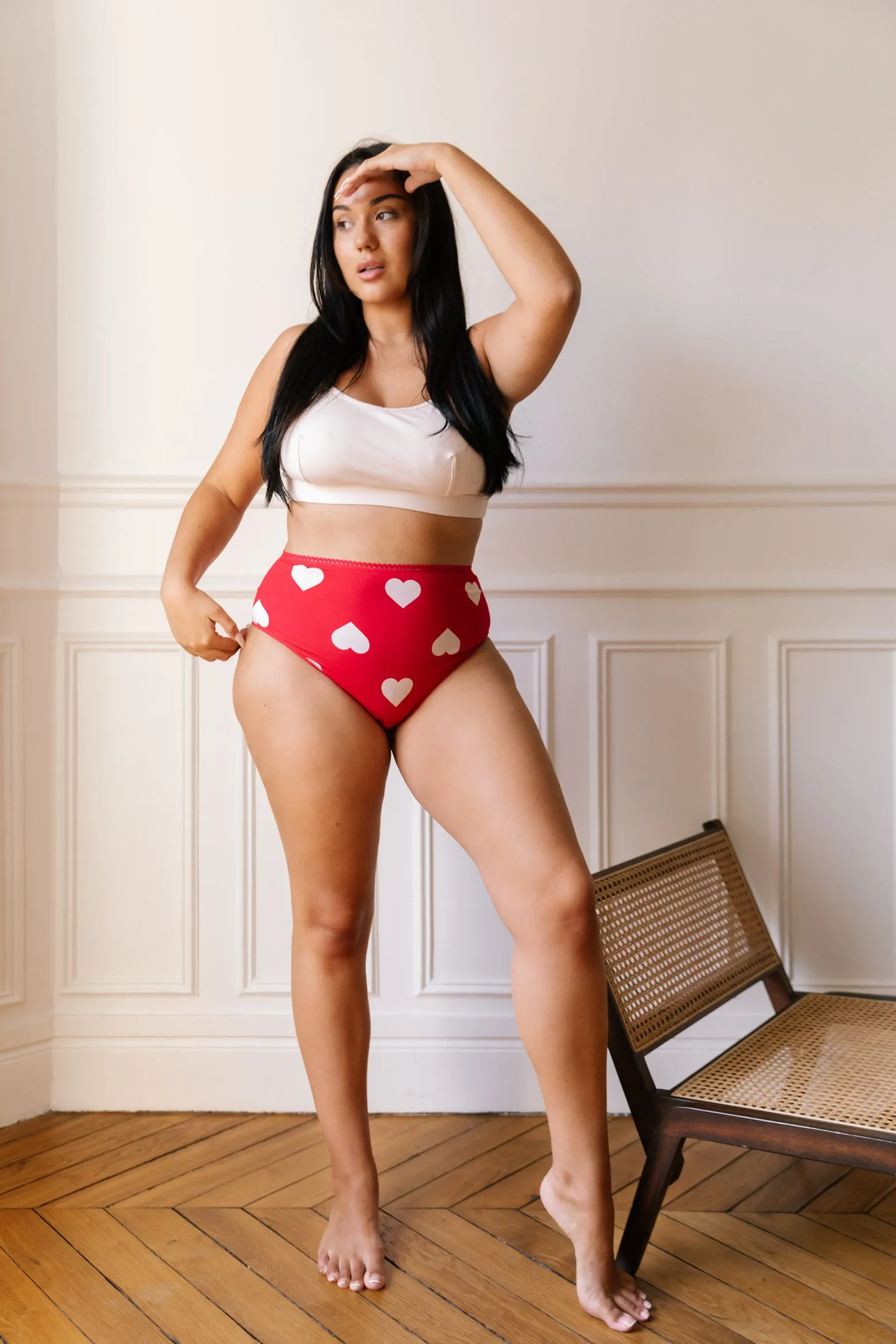 Culotte Taille Haute Coton BIO - Big Love Rouge