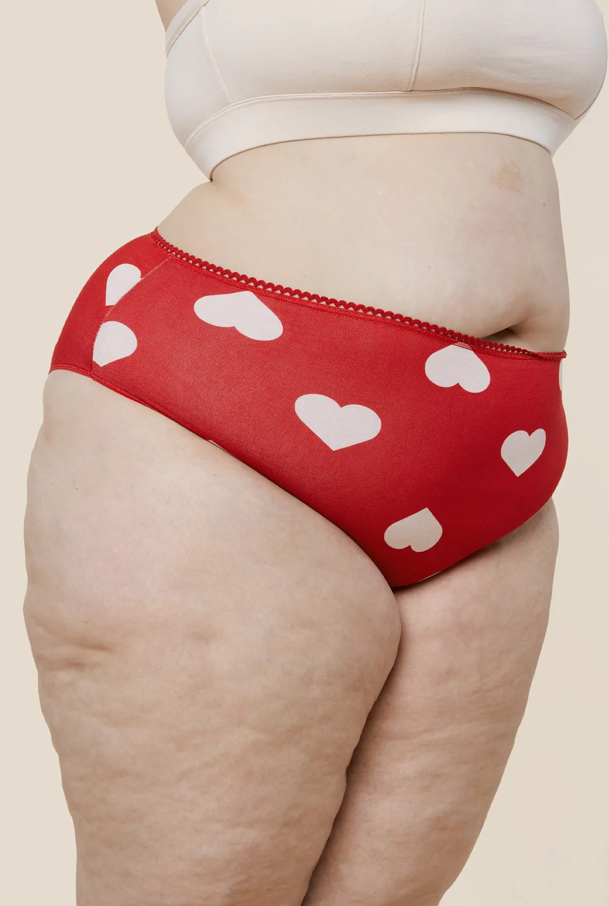 Culotte Taille Haute Coton BIO - Big Love Rouge