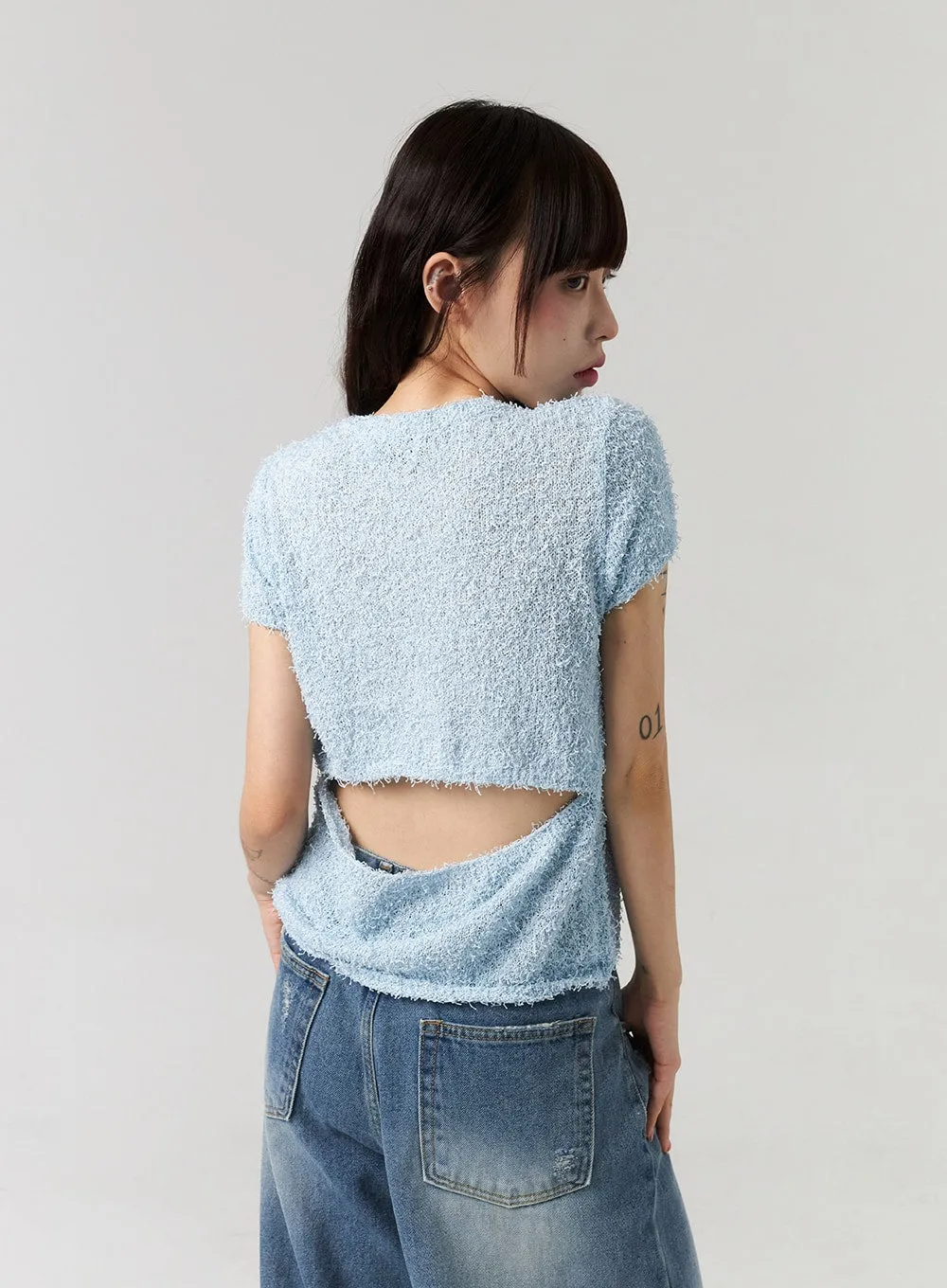 Cut Out Back Sweater CL313