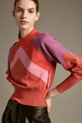 Deluc Lazlo Chevron Mock Turtleneck Sweater