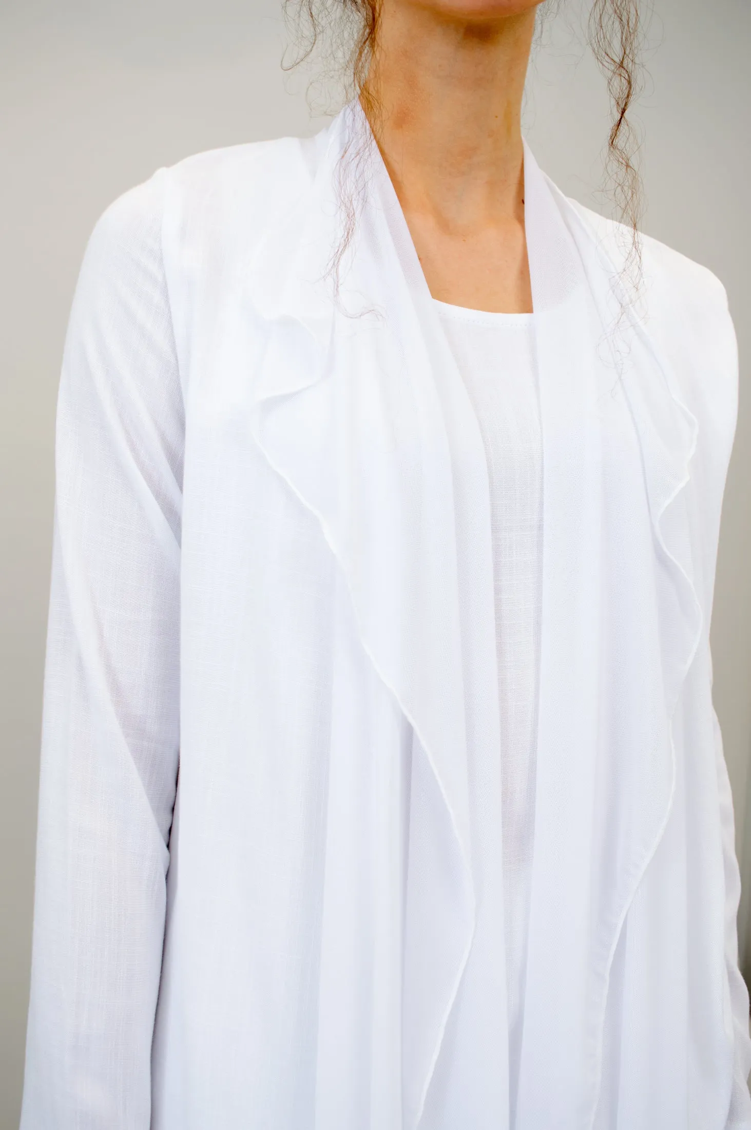 Diana Jacket, White, Linen Bamboo