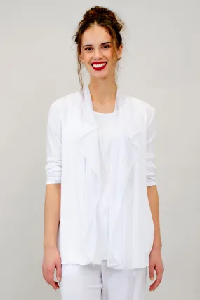 Diana Jacket, White, Linen Bamboo