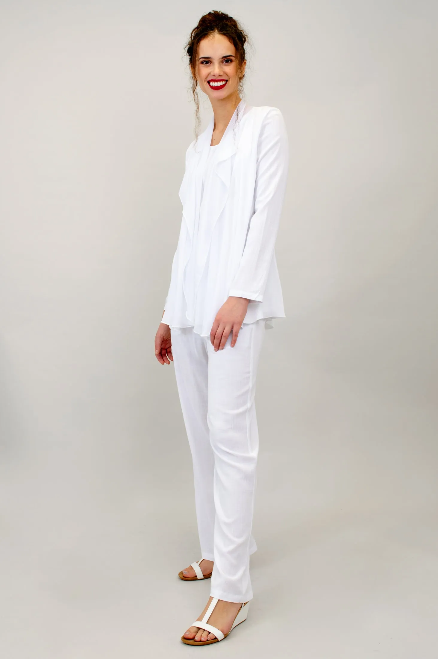 Diana Jacket, White, Linen Bamboo