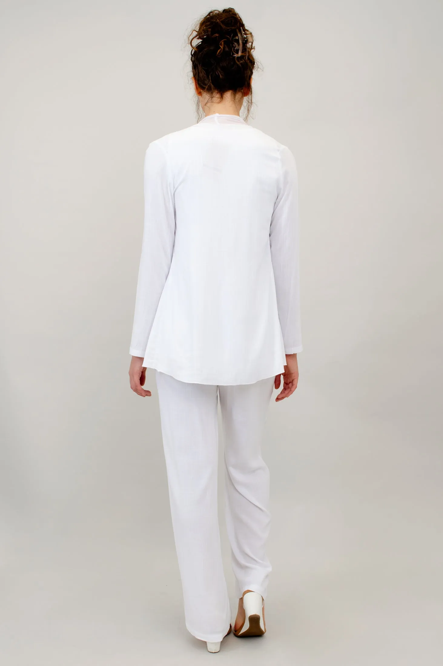 Diana Jacket, White, Linen Bamboo