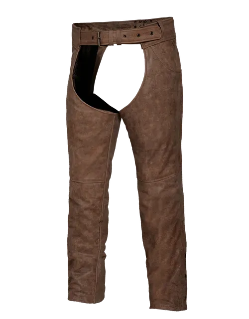 Distressed Brown Leather Chaps 720.ANT Chaps