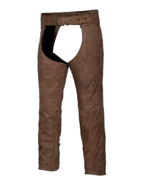 Distressed Brown Leather Chaps 720.ANT Chaps