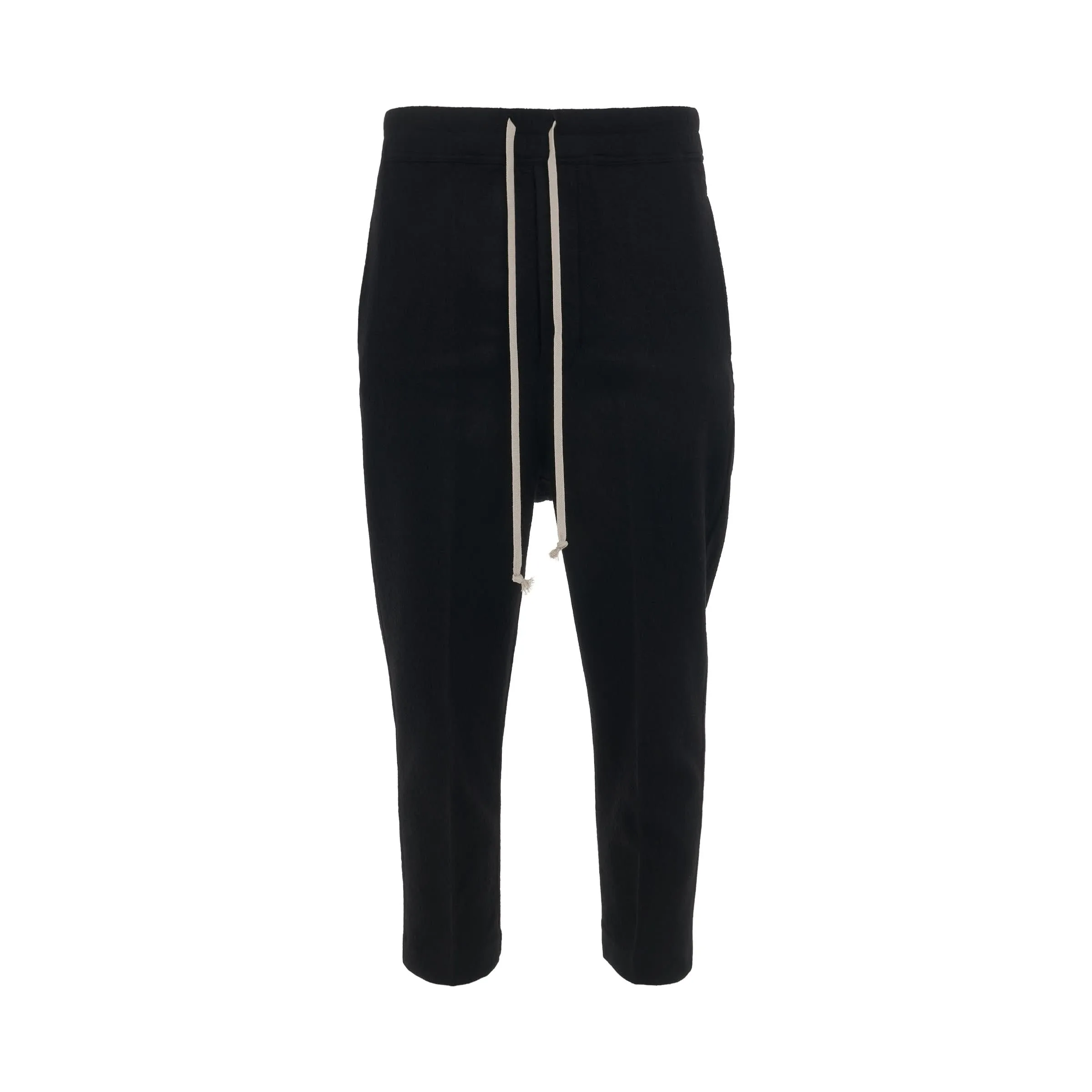 Drawstring Astaires Cropped Wool Pants in Black