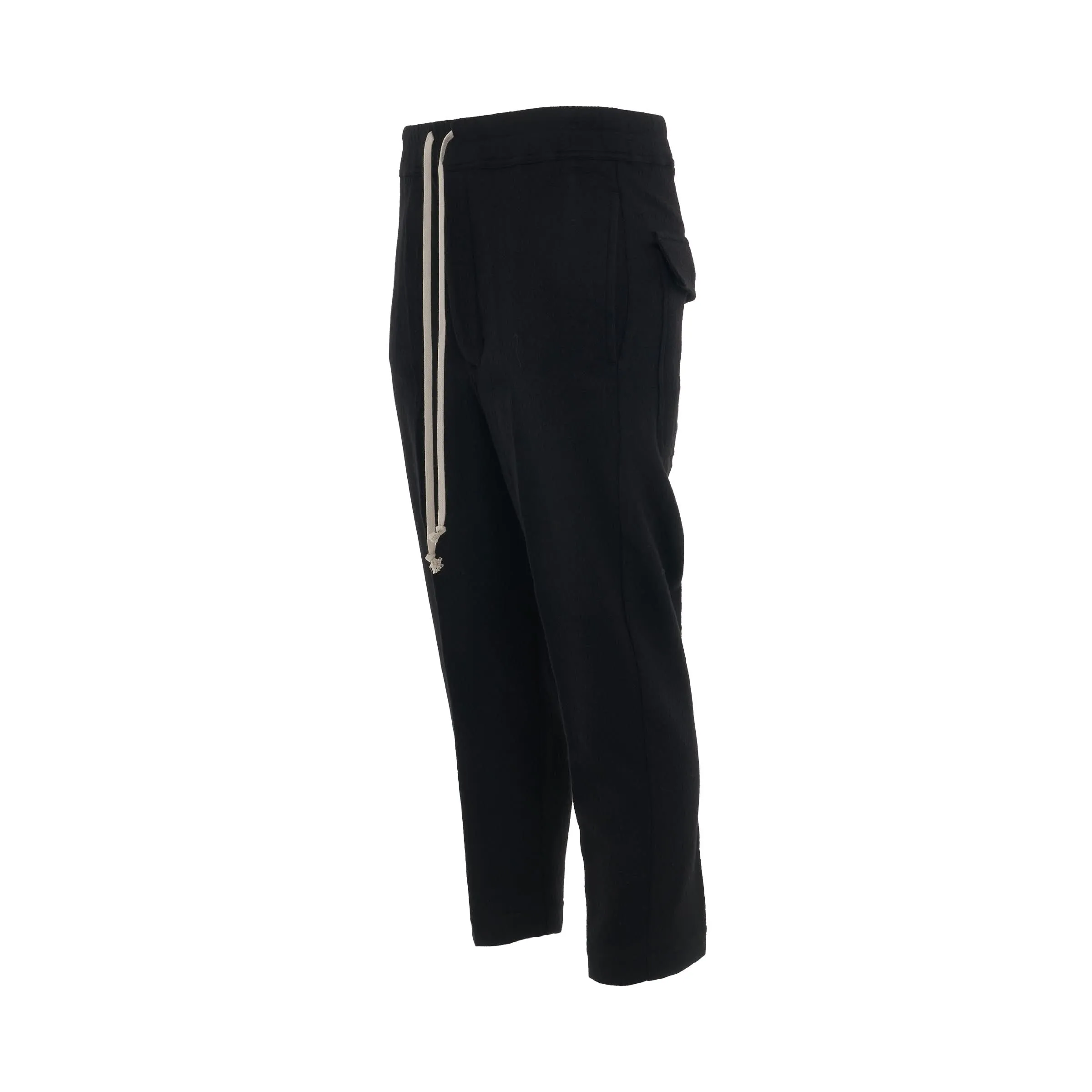 Drawstring Astaires Cropped Wool Pants in Black