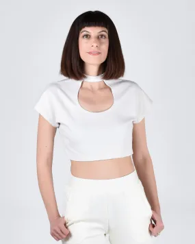 Egret Crop Cap Sleeve 2-in-1 in Cream