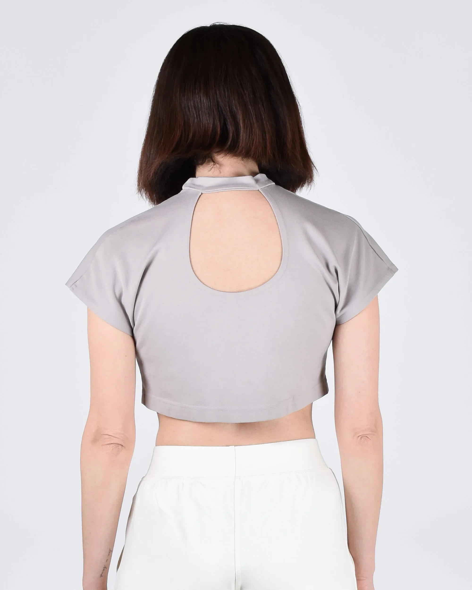 Egret Crop Cap Sleeve 2-in-1 in Taupe