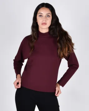 Egret Long Sleeve Top 2-in-1 in Burgundy