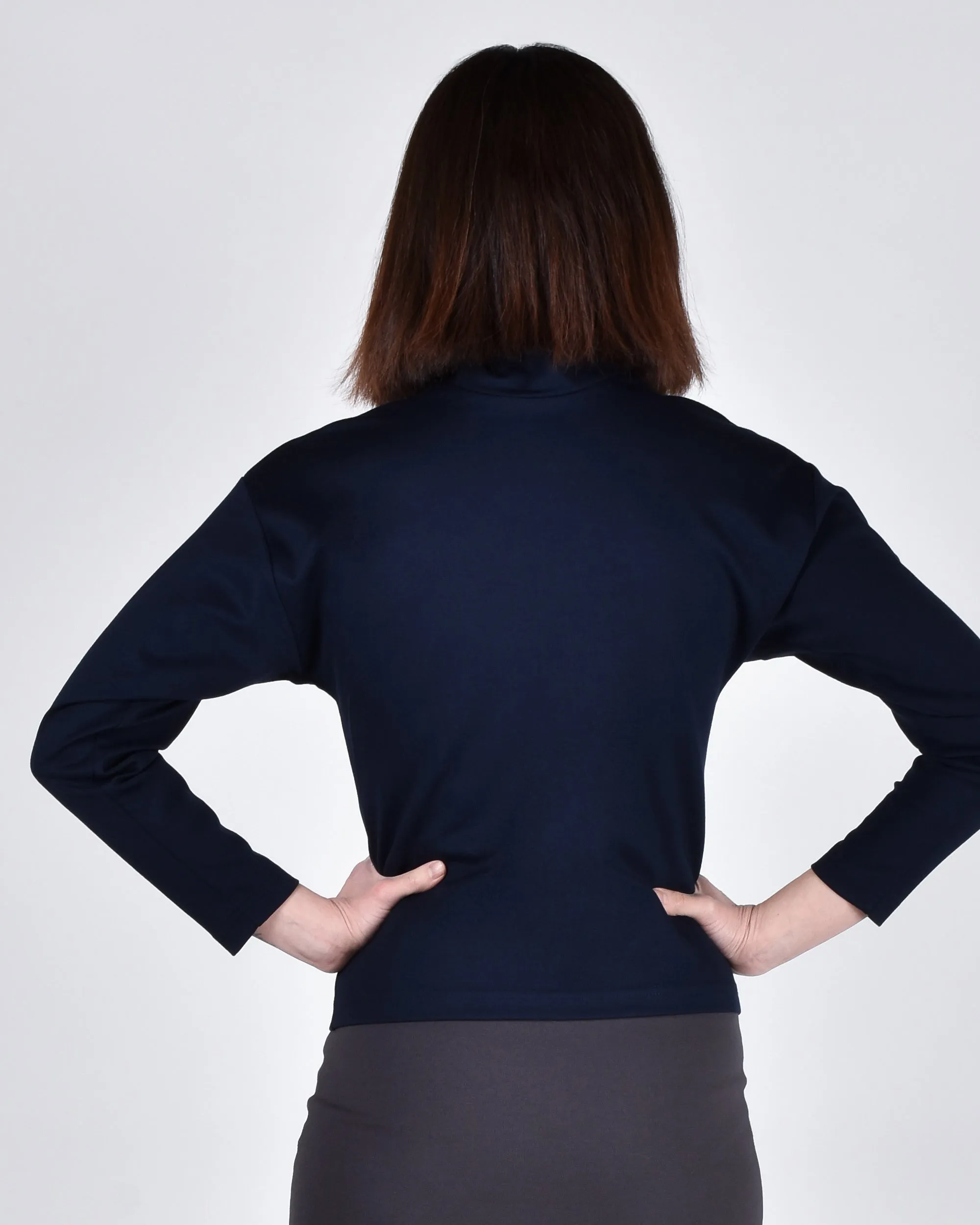 Egret Long Sleeve Top 2-in-1 in Navy