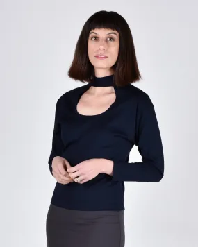 Egret Long Sleeve Top 2-in-1 in Navy