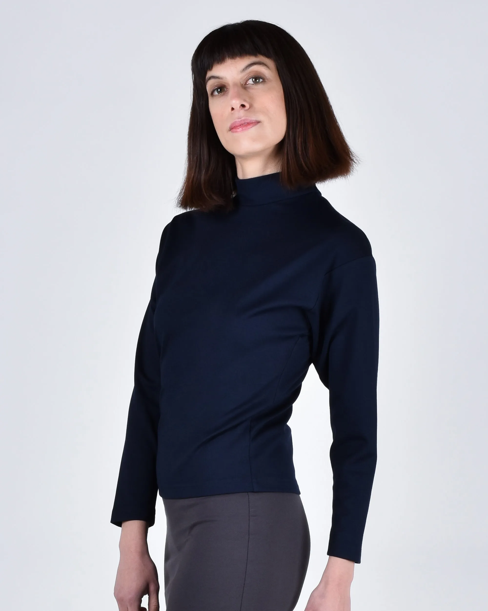 Egret Long Sleeve Top 2-in-1 in Navy