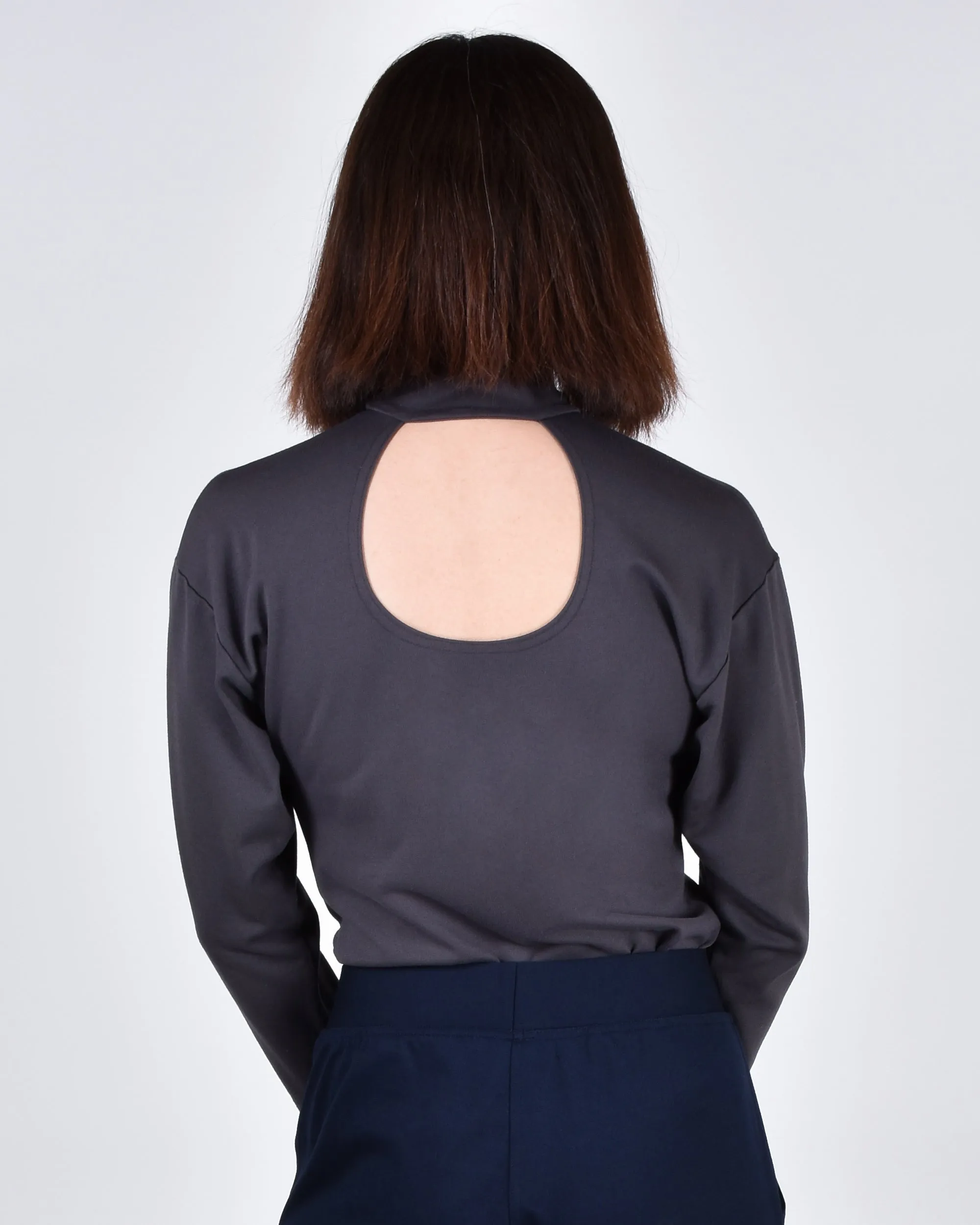 Egret Long Sleeve Top 2-in-1 in Pewter