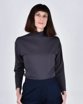 Egret Long Sleeve Top 2-in-1 in Pewter