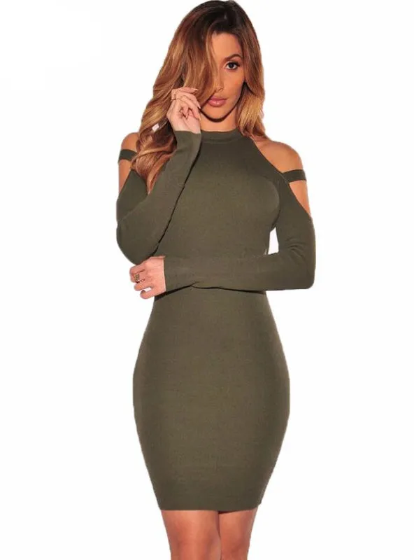 Elegant Long Sleeve Sheath Casual Slim Bodycon Party Club Dress