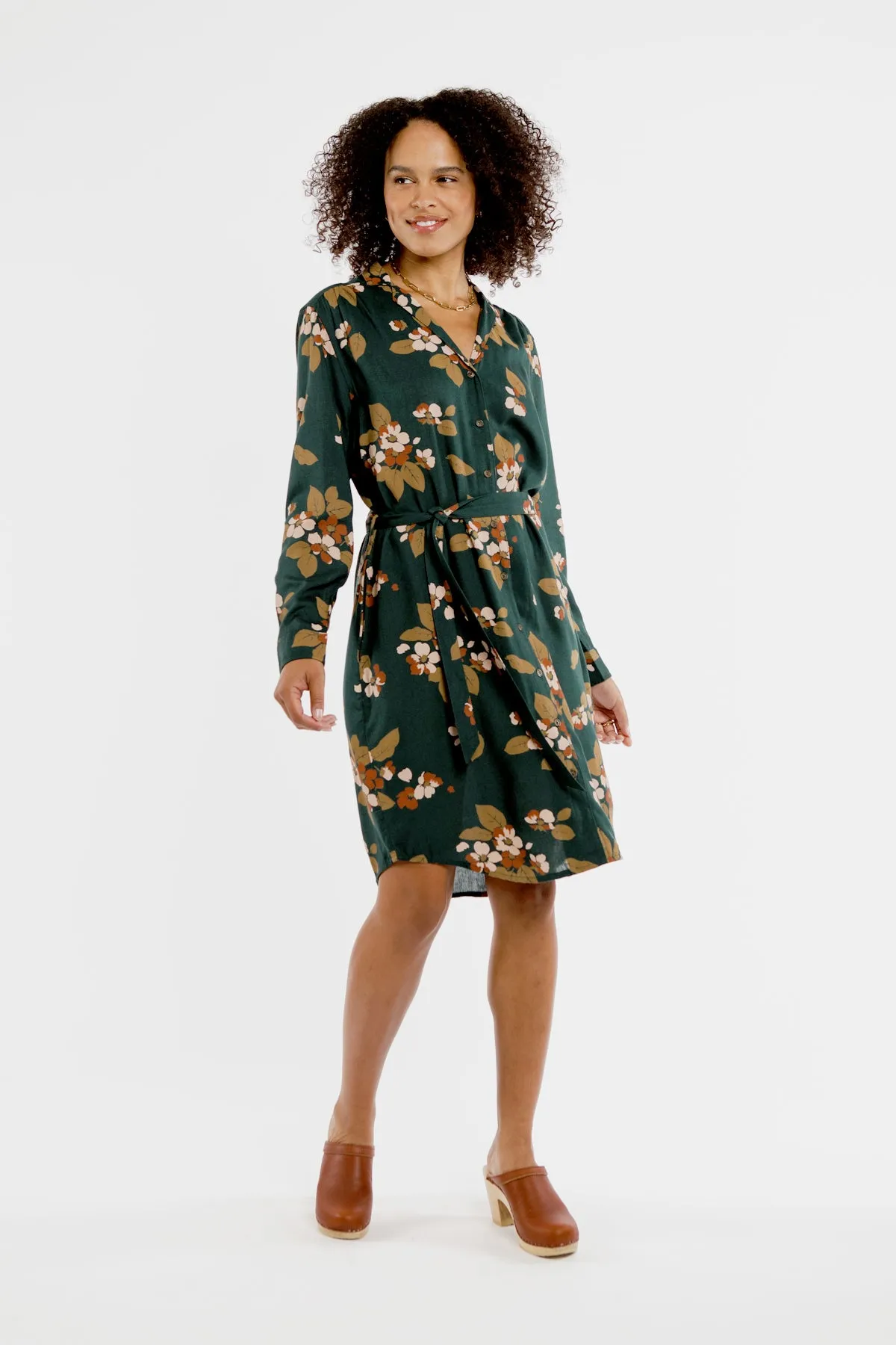 Emery Shirt Dress / Forest Floral