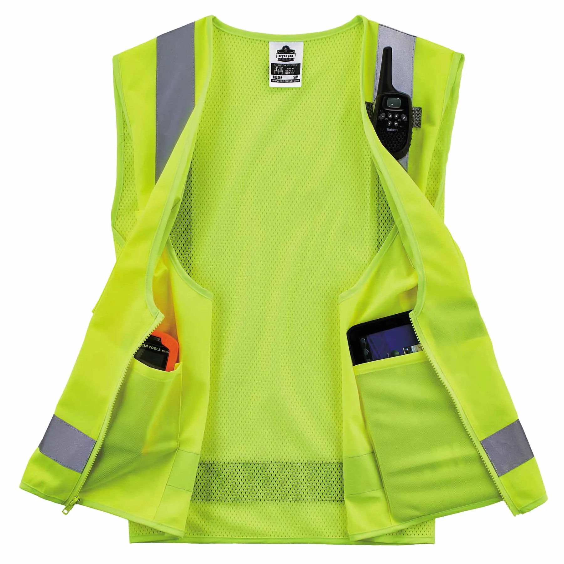 Ergodyne 24505 8249Z-S XL Lime Class 2 Economy Surveyors Vest - Single Size