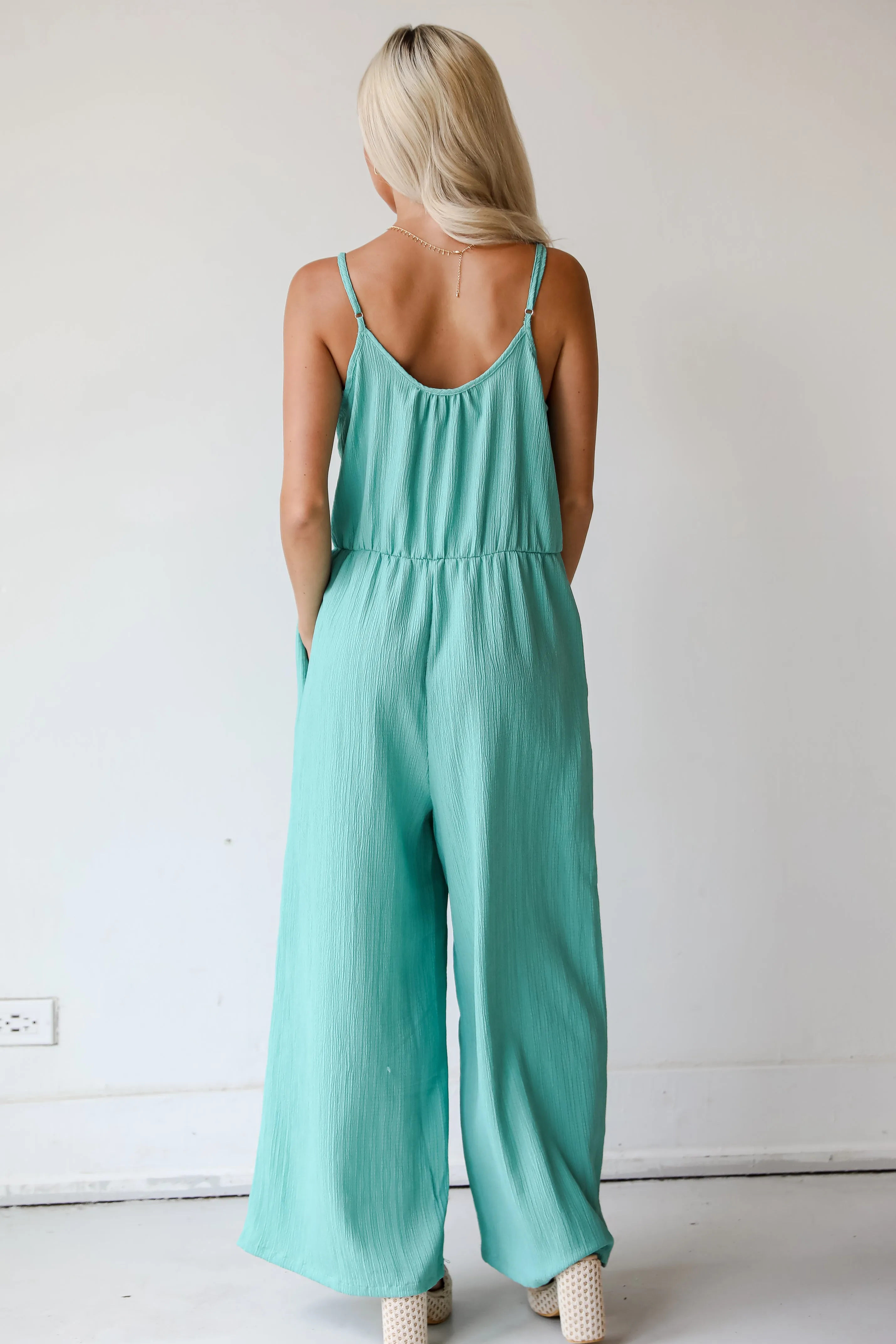 FINAL SALE - Sunny Serenity Seafoam Jumpsuit