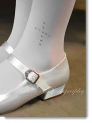 First Communion Tights with Rhinestone Cross