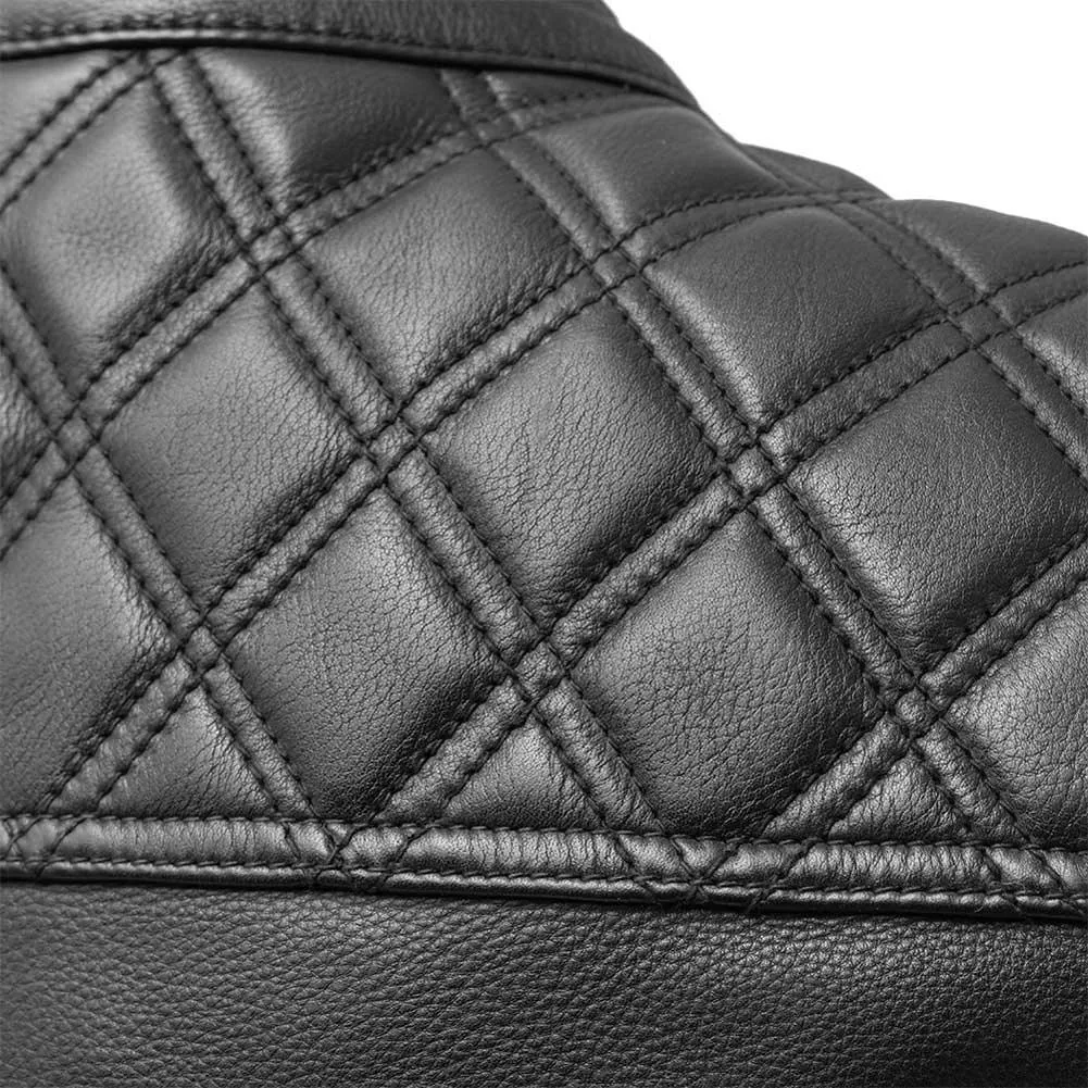 First Mfg Mens Downside Diamond Quilt Leather Vest