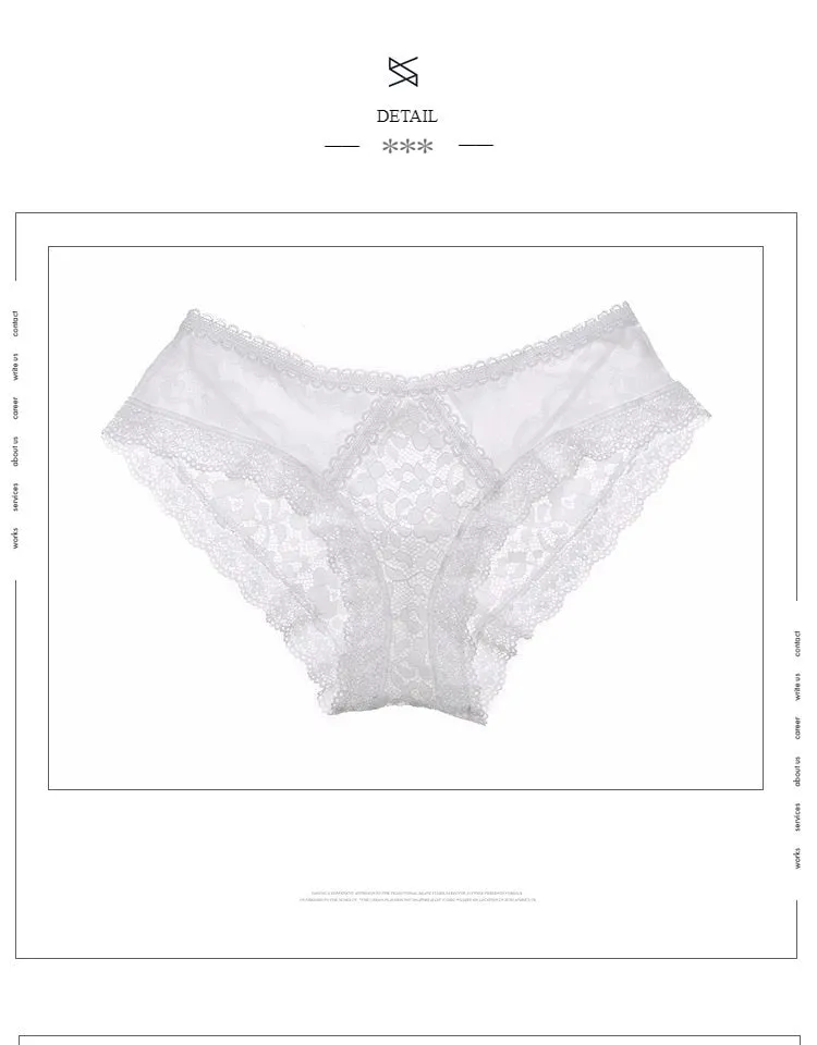 Floral Embroidered Lace Underwear Sexy Hollow Out G String Thong Crotch Cotton Briefs Cute Panties