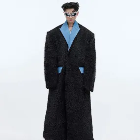 Fur Thickened Woolen Turn-Down Collar Coat