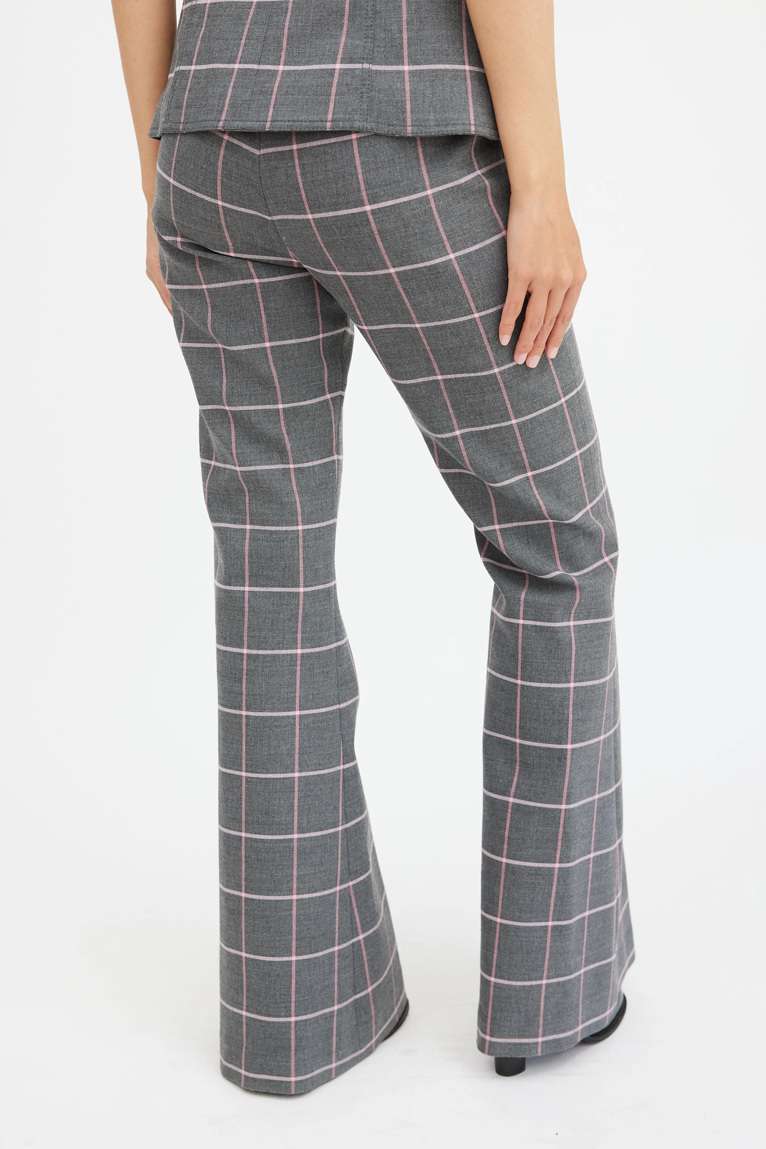 Grey & Pink Plaid Three Piece Suit