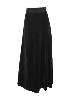 Hard Tail Velour Maxi Flare Skirt (V-213)