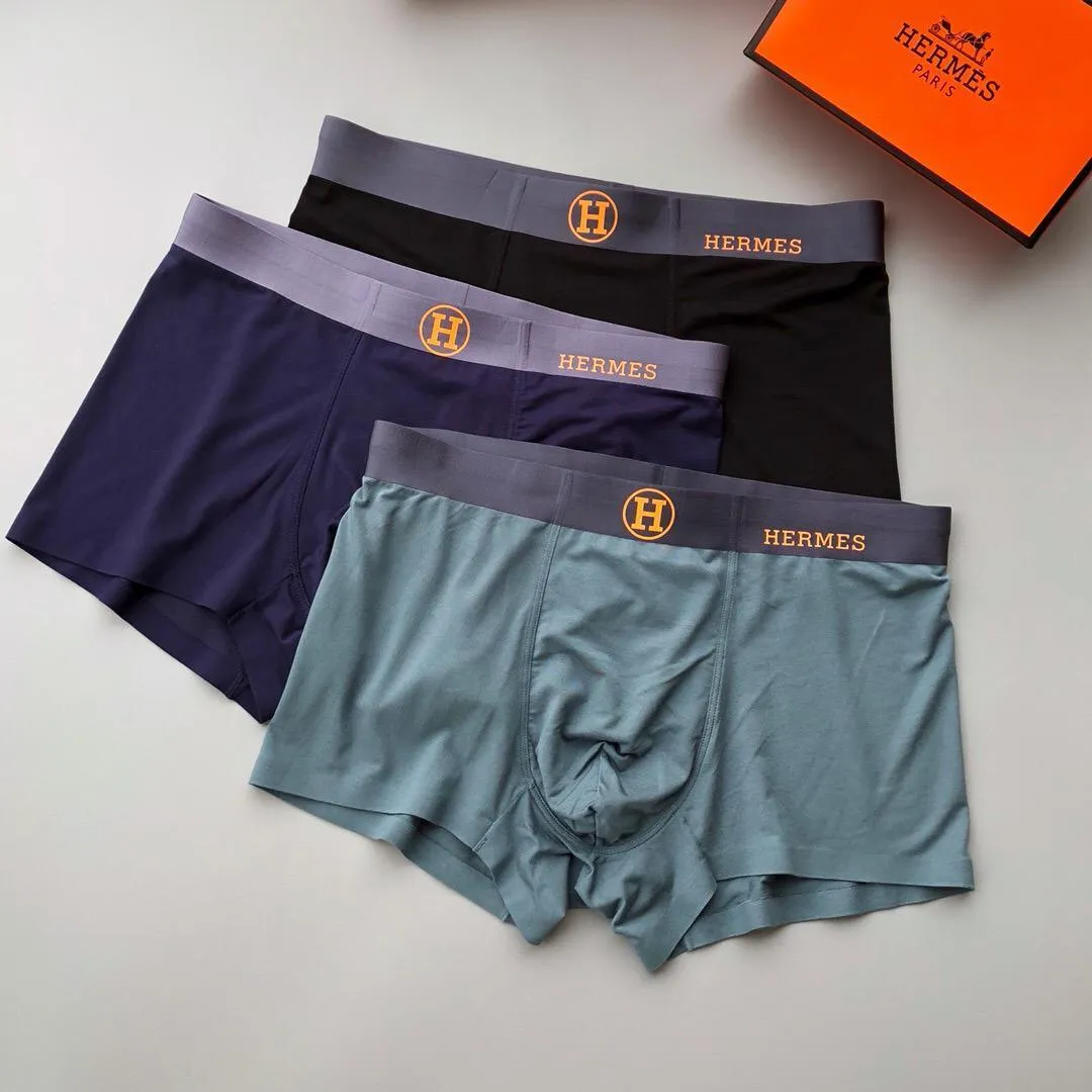 Herm Round Logo Designed Cotton 3 in 1 Boxers