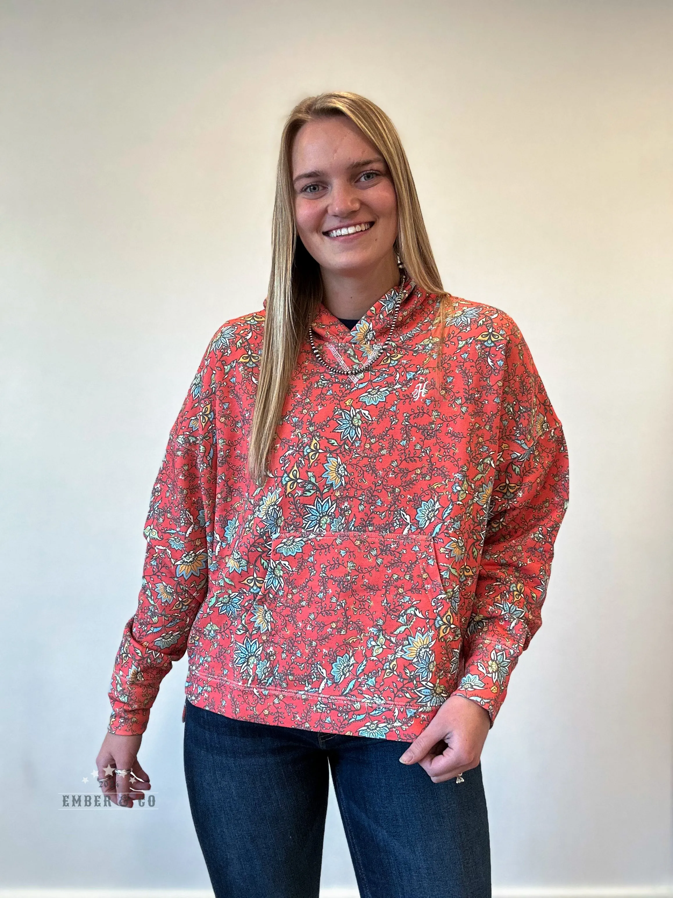 Hooey Floral Western Print Hoodie