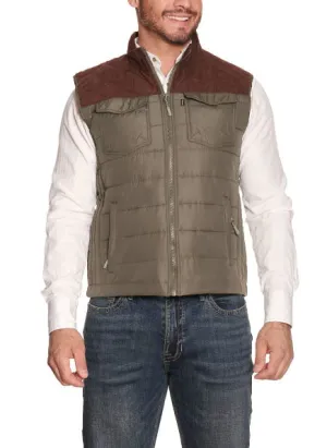 Hooey Men's Packable Olive Full Zip Vest