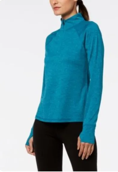 Ideology Rapidry Half-Zip Women's Performance Pullover, Teal, Size M