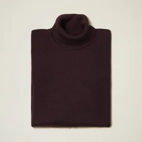 Inserch Cotton Blend Turtleneck Sweater Plum 4708