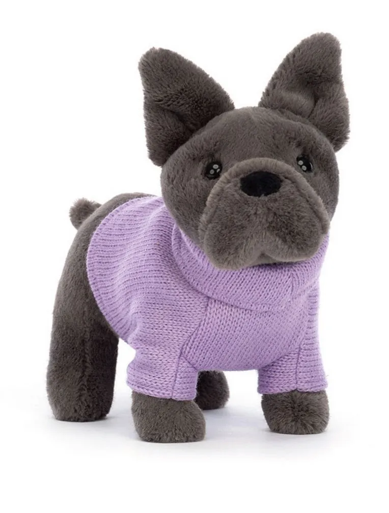 Jellycat - French Bulldog in Purple Cosby Sweater