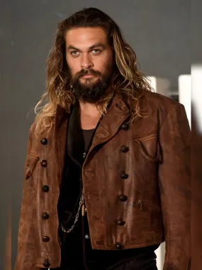 Justice League Aquaman Distressed Leather Jacket