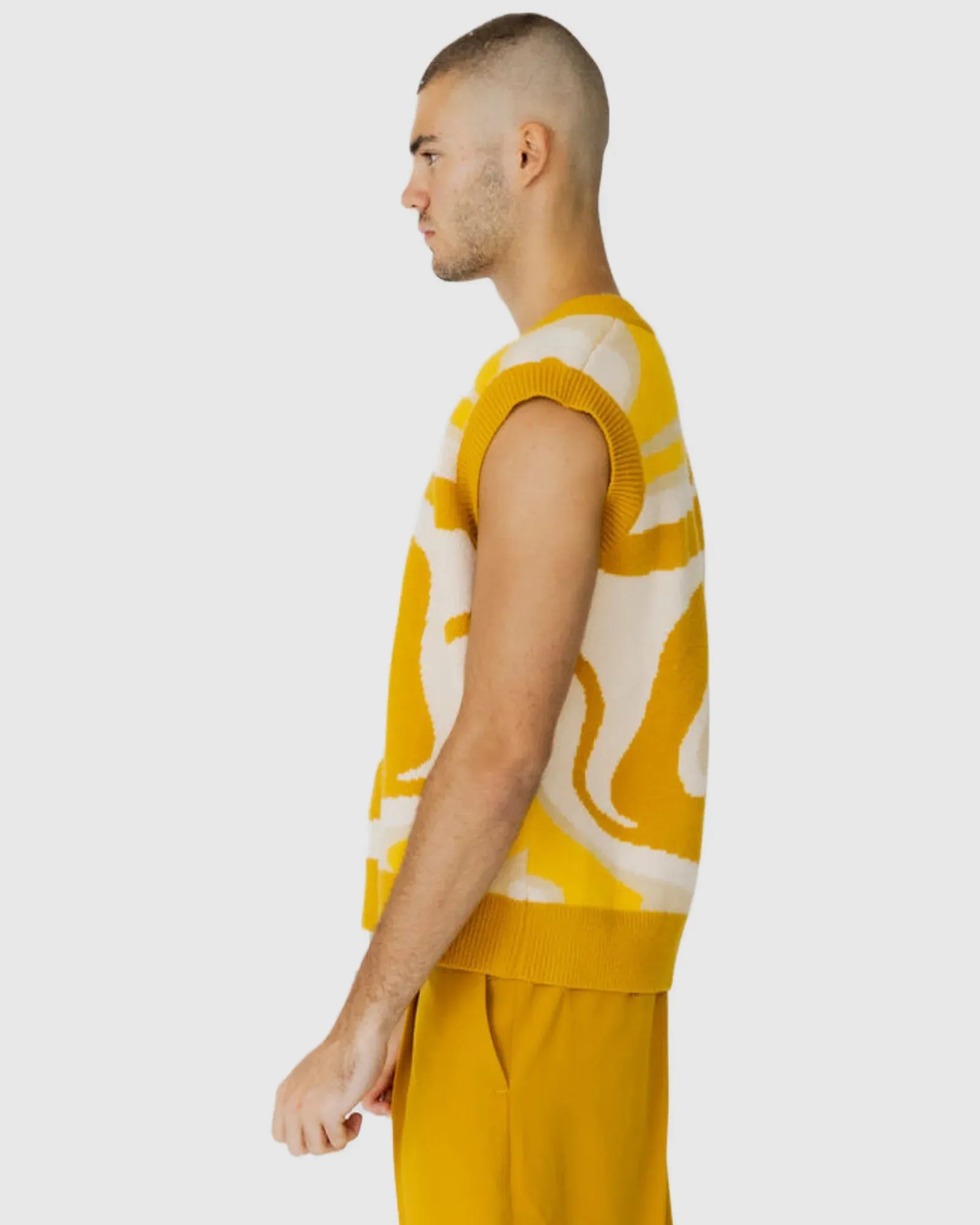 Justin Cassin Ignite Knit Vest in Yellow Color