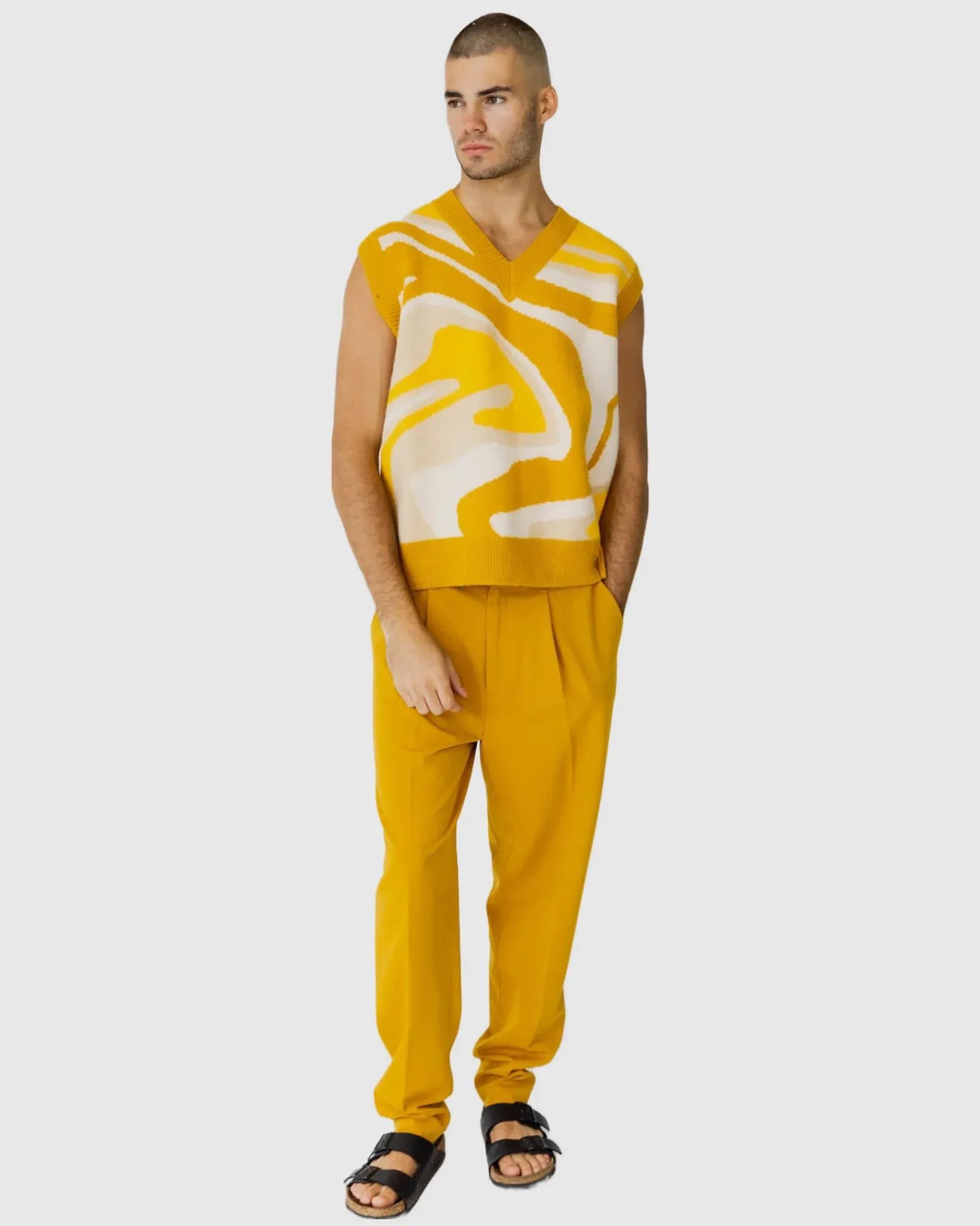 Justin Cassin Ignite Knit Vest in Yellow Color