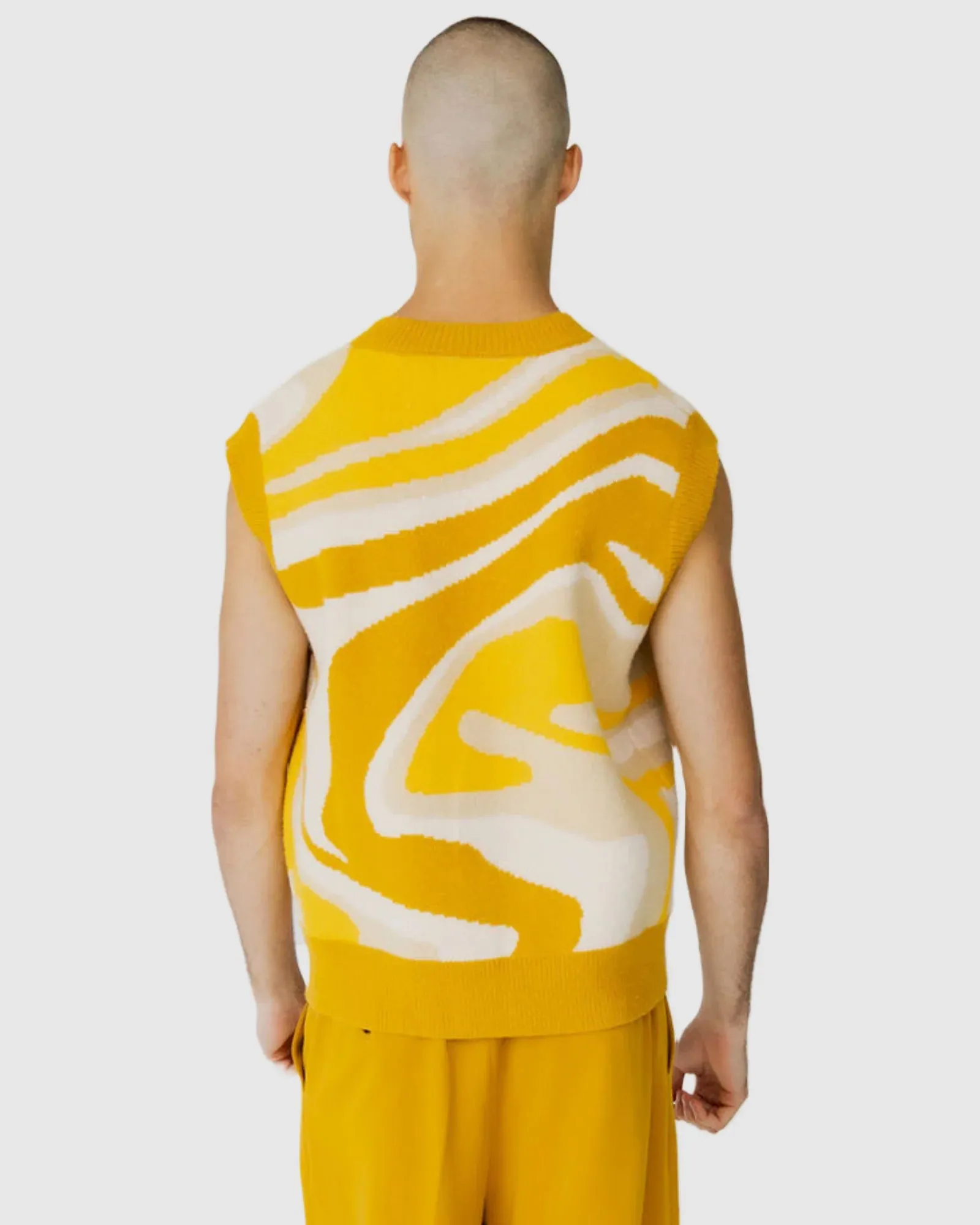 Justin Cassin Ignite Knit Vest in Yellow Color