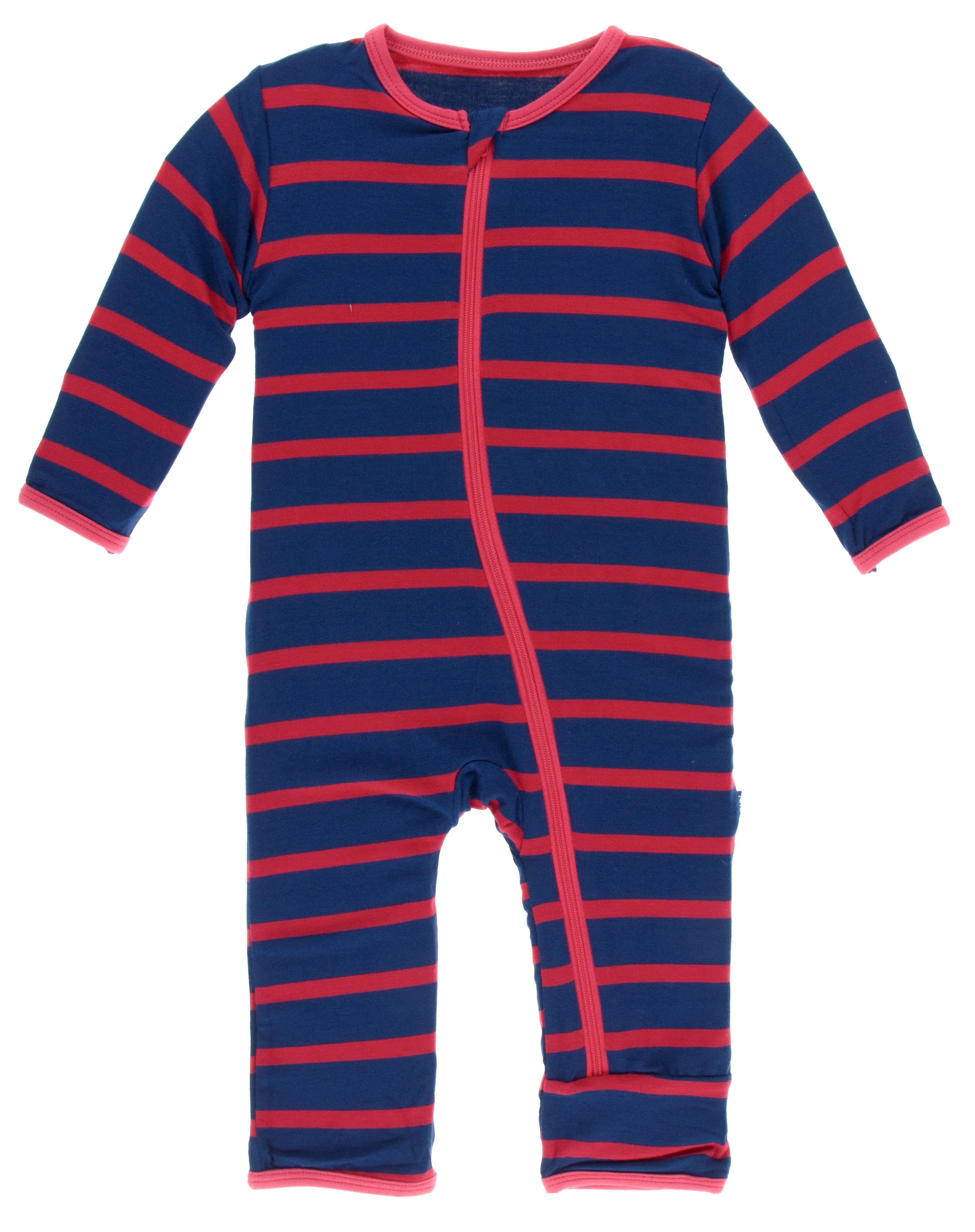 KicKee Pants Everyday Heroes Navy Stripe Coverall with Zipper